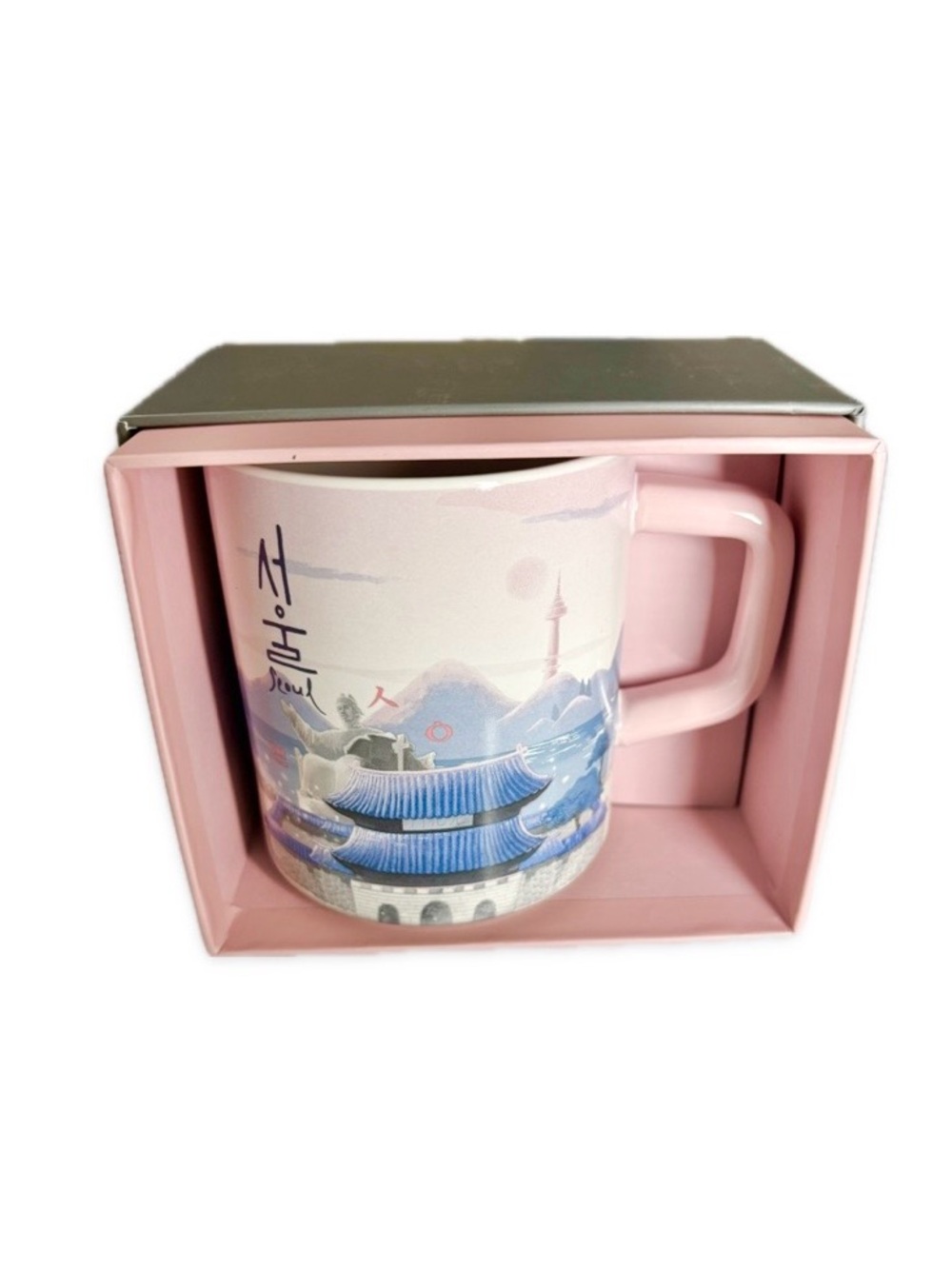 Starbucks Seoul South Korea City Tour Mug 12oz Pink New in Box NIB NWT